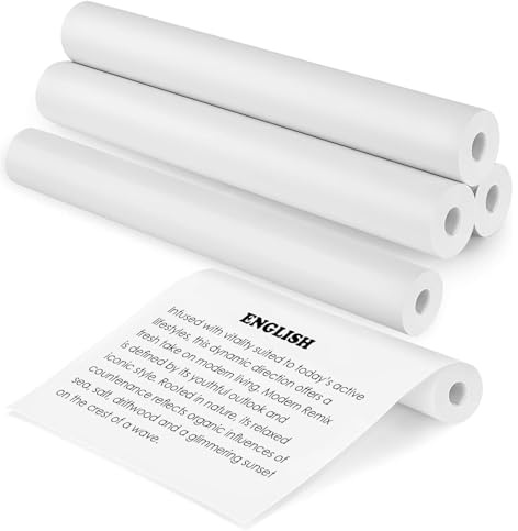 Holtrae 5 Rollen Thermopapier A4 für Tragbaren Drucker, Thermodrucker Papier A4, Nachfülldruckpapier Thermodrucker Papier a4, Für Datei, Fotodruck, Webseiten, Notizen, Etiketten, 210 x 25 mm
