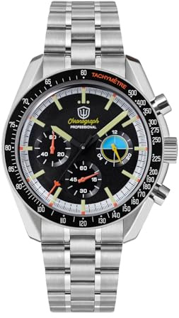 watchdives WD1860 WD1861 WD1863 herrkronograf, japansk VK63 kvarts sportklocka, 40 mm bubble safirglas armbandsur, 100 m dykklocka med rostfritt stål armband, Wd1863 rymdpilot/5-håls stängning