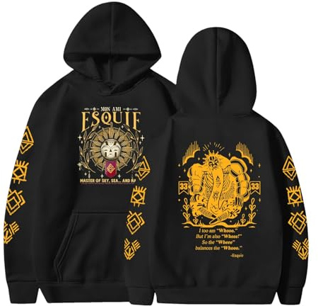 Générique Sweat À Capuche Clair Obscur Expédition 33 Veste de sport avec Zippée Look Rétro Années 90 Style Vintage Manches Longues Manteaux Hoodie Sweatshirt avec Poches