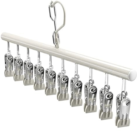 Cintres Jupes Avec Pinces - Organisateur De Vêtements Avec 10 Pinces,Organiseur De Vêtements Hangar | Pour Pantalons Jupes Cravates Leggings Serviettes Armoire Chambre Étudiant Et Chambre