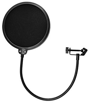 TIE Studio professioneller Popfilter mit doppelter Nylonbespannung, schwarz, 19-90001