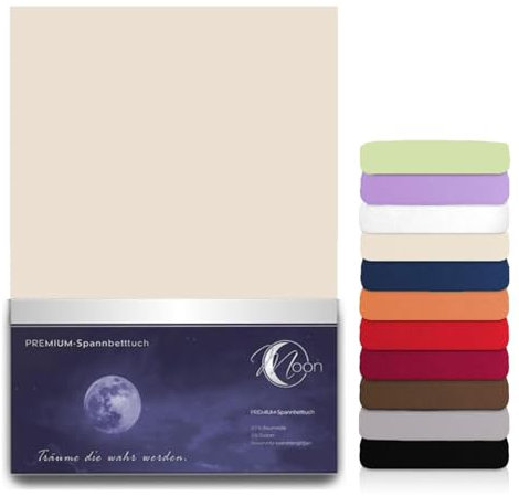 unbekannt Luxus Wasserbett Spannbettlaken Line Platin 180-200x220 240g/m² Spannbetttuch -leinen