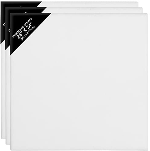 Belle Vous 3 Stk Leere Leinwände zum Bemalen – 60 x 60 cm – Vorgespannte Große Leinwand – Leinwände für Acrylfarben, Ölgemälde, Skizzen und Zeichnungen