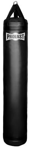 PROLAST Heavy Punching Kicking Bag for Adults, Boxing, MMA, Martial Arts, Muay Thai, Strength Training Equipment, 5ft, 100 lbs, Classic Logo, Black Unfilled