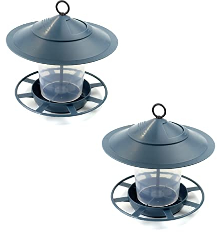 etree Easy Clean Hanging Lantern Bird Feeder, Midnight Teal Blue (2 Pack)