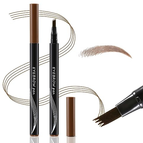 Boobeen Waterproof Eyebrow Pen-Micro Tip Eyebrow Pencil, Liquid Eyebrow Fork Tip Pen, Crea Sopracciglia 3D Naturali, Lunga Durata