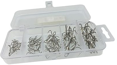 Yardwe Fishing Tackle Set Perforated Bass Hooks Carbon Steel Great for Pike Herring Muskie Pickerel Snapper