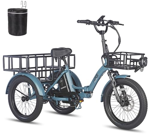 Fafrees F20 Mate E-Bike Dreirad Klapprad für Erwachsene Straßenzulaßung [ Offiziell ] 48V 21Ah Akku E Bike Damen, Elektro Dreirad Hydraulische Scheibenbremsen, Ebike 65N.m, Trike Elektrofahrrad 180kg