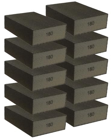 Lot de 10 éponges abrasives de différentes tailles (grain 180)