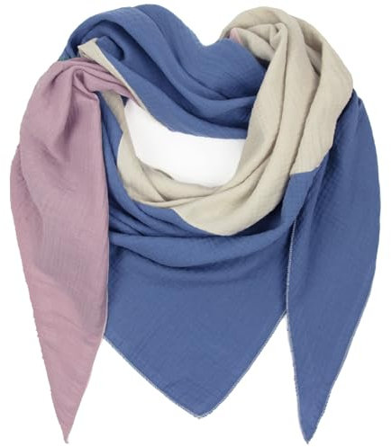 Glamexx24 XXL Damenschal Damenhalstuch viele Farben Unisex Dreiecksform Extra groß Sommerschal Herbstschal dünner Schal weich viele Farbkombinationen Leichter Schal