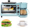 Estación for hacer desayuno 3 en 1, máquina de desayuno multifunción con horno eléctrico tostador de 9 litros, cafetera de 600 ml, sartén antiadherente, sandwichera de huevo, control de temperatura (