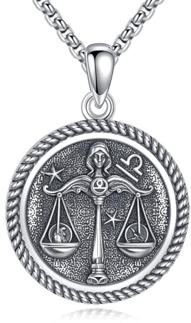 URONE våg kedja 925 sterlingsilver våg hänge och kedja stjärntecken halsband våg smycken våg födelsedag presenter för kvinnor män, Sterlingsilver, Ingen ädelsten