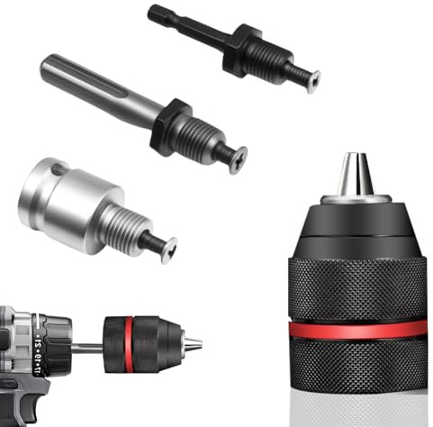 Mandrino a sgancio rapido SDS in metallo, 1,5 – 13 mm, con adattatore SDS Plus da 1/2 – 20 UNF, diametro esterno: 42,5 mm con accessori adattatore SDS, adattatore per mandrino autoserrante per