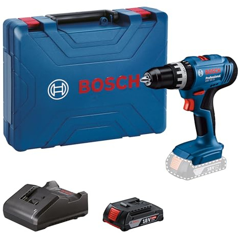 Bosch Professional 18V System perceuse-visseuse à percussion sans-fil GSB 18V-25 (Ø vis max. 10 mm, avec 1 batterie GBA 18V 2,0 Ah, 1 chargeur GAL 18V-20, mallette de transport)