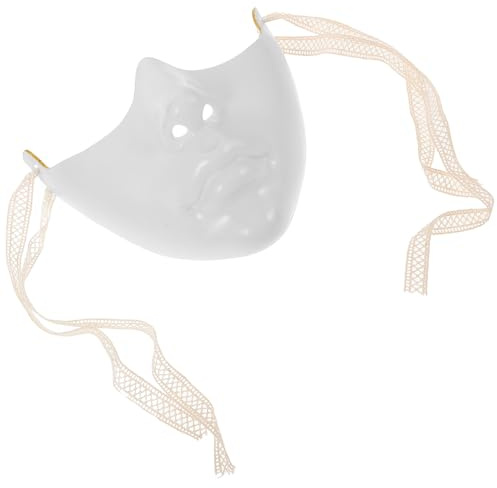 KICHOUSE 2 pièces Masque Carnaval Demi-visage Blanc pour Femme et Homme Accessoire Élégant et Léger pour Fête Bal Masqué et Cosplay Masque de Déguisement avec Lien Ajustable