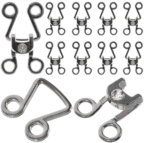 SAFIGLE Lot de 10 Crochets Métalliques Couleur Gunmetal Agrafes de Soutien-Gorge et Œillets pour Vêtements Fournitures de Couture Robustes et Résistantes à la Corrosion pour Projets de
