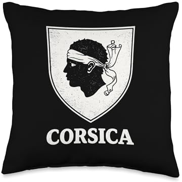 Corsica Crest Moor Head Corsican Pride Shield Design Throw Pillow