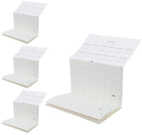 Parliky Recambios de Agenda Diaria A6 2026, Inserciones de Calendario Anual Plegables de 7 Pliegues, Papel para Planificador con 6 Agujeros, Pack 4 Hojas para Organización y