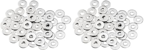 M6 Washers, M6 x 18mm Penny Washers, MeHurr (Pack of 100) A2 304 Stainless Steel Washer, Flat Repair Washer, Large Metal Plain Round Chrome for Screws & Bolts