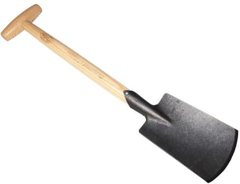 Dewit Perennial Spade – Compact Digging Tool for Tight Spaces | T-Handle | Tempered Boron Steel | Ash Wood | 22.75” Length