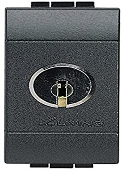 Interruptor 16A bipolar con llave1 móduloBTICINO Livinglight L4012Antracita