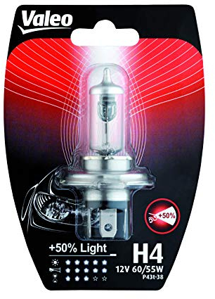 VALEO 032510 H4 Lampadina Faro di profondità +50% LIGHT