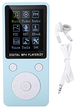 Reproductor de MP3 / MP4 Portátil Compatible con Música, Radio, Grabación, Video,Libro Electrónico, Soporte Incorporado hasta 32G Tarjeta de Memoria con Tiempo de Espera Largo para Auriculares(Azul)