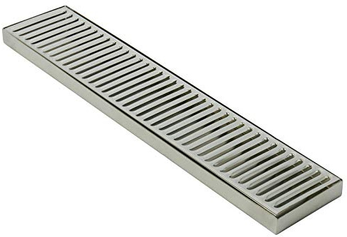 DasMarine 19 Length 4 Width Rectangular Stainless Steel Beer Surface Mount Drip Tray, No Drain, Silver