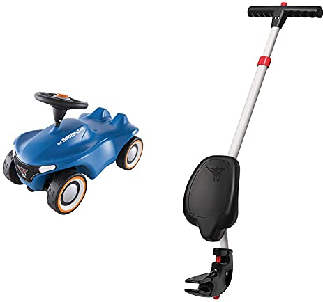 Big-Bobby-Car Neo Blau - Rutschfahrzeug für drinnen und draußen, Kinderfahrzeug mit Flüsterreifen im modernen Design, für Kinder ab 1 Jahr & ge - 4-Fach höhenverstellbare Schiebestange