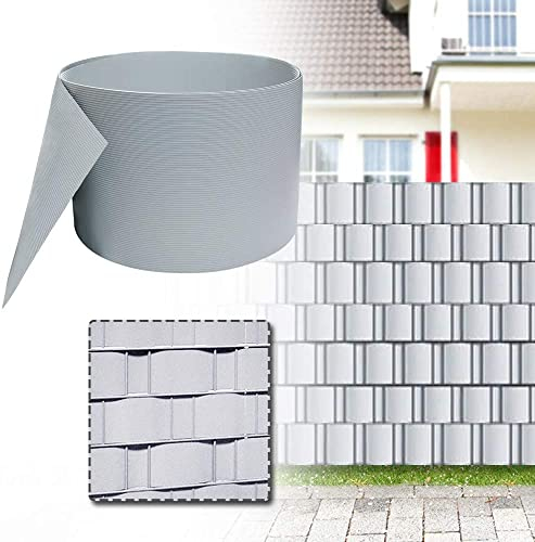 UISEBRT Lot de 20 bandes brise-vue en PVC rigide pour panneaux à double fil – Brise-vue pour balcon – 25 m x 19 cm (20 pièces, gris)