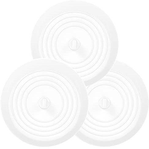 3PCS Universal Bath Stopper, 6 Recyclable Silicon Drain Stopper | Upgraded Plug Cover for Kitchen Sink & Basin, Bathrooms and Laundries (3p-white)