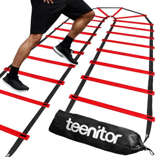 Teenitor Agility Ladder Speed Ladder Footwork Ladder Agility Training Ladder for Soccer, Football Fitness Feet Training Agility Training Equipment with Carrying Bag
