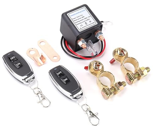 Batteribrytare, DC 12 V 200 A, bilbatteri-relä, förebyggande av läckage, strömskydd, bilbatteri-frånkopplingsbrytare med 2 fjärrkontroller, för bil, husbil, båt, jakt, anti-stöld