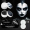 140g Halloween Schminke Schwarz Weiß（70g pro Stück）mit 2 Pinseln+2 Puderquaste, Gesichtsfarbe Halloween Make up, für Theaterschminke Skelett Zombie Vampir Schminke Faschingsschminke