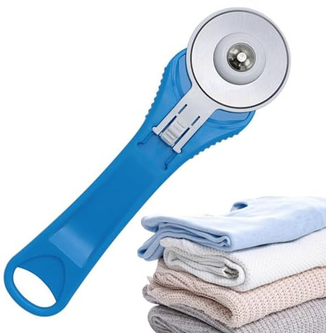 Cortador de tela en rollo - Cortador de tela cortador rodante, rueda cortadora de polvo, cortador giratorio de 45 mm acero inoxidable, empuñadura ergonómica edredón cortadores rotativos