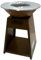 BBQ Design Brasero Plancha 2-en-1 Livona - 58,5 cm, Hauteur 81 cm, Base en Acier Corten avec Tiroir à Cendres et Rangement Bois