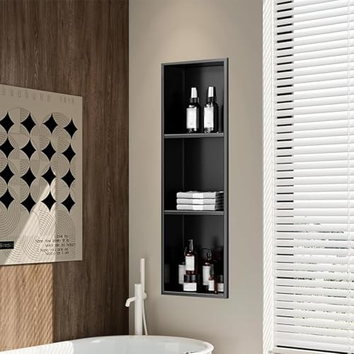 Inserto de nicho de ducha de acero inoxidable, estante de almacenamiento de pared empotrado para organización de baño con alcobas