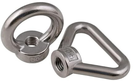 DIN582 M3 M4 M5 M6 M8 M10-M24 304 Tuerca de ojo de elevación marina de acero inoxidable Tuerca anular Rosca Sujetador de elevación for aparejos de maquinaria de hardware de barcos(Circle,M3(2Pcs))