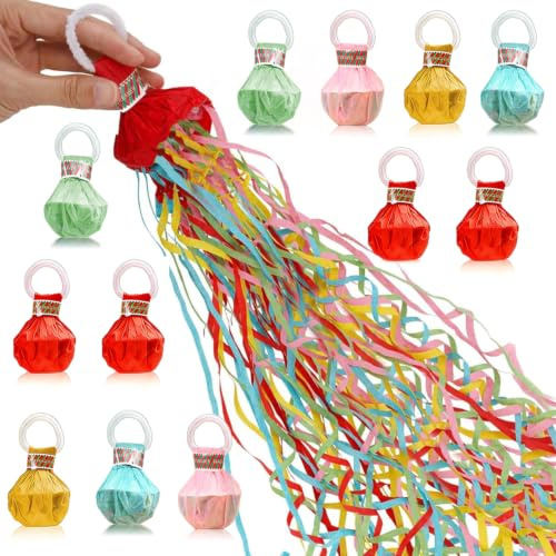 12Pcs Serpentinas de Lanzamiento a Mano, Serpentinas para Lanzar Fiestas