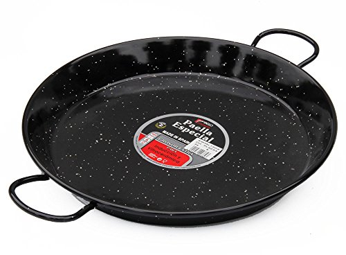 Vaello La Valenciana Paellera de inducción de Acero esmaltado, 34 cm, Esmalte, Negro