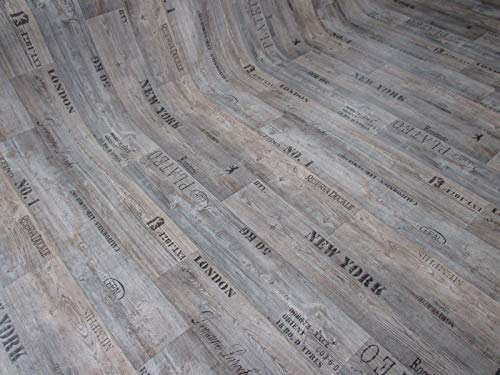 PVC mit Schriftzügen, grau (250 x 200 cm)