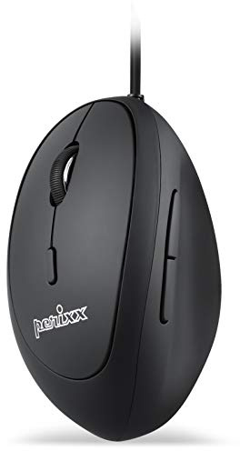 Perixx PERIMICE-519L Mouse ergonomico con cavo USB, design verticale, dimensioni ridotte o da viaggio, per mancini