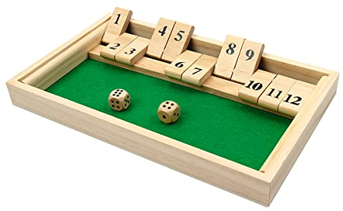Kitchnexus Deluxe 2-Spieler Shut The Box Würfelspiel Holz Tisch Spiel Klassisch Würfelspiel Board Spielzeug (Grün)