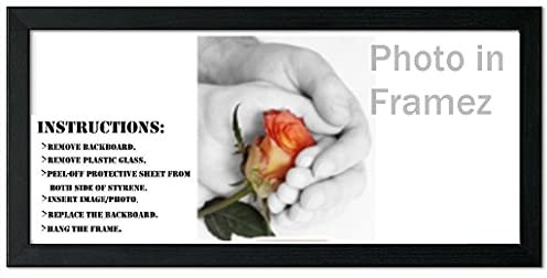 PIF 100 x 35cm Black Panoramic Sizes Picture Frames Photo Frames Modern Poster Frame (Black, 100x35cm (39.4''x13.8''))