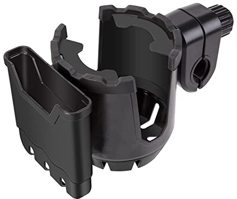 Fahrrad Flaschenhalter Universal Getränkehalter mit Handyhalterung Schnellverschluss Trinkflaschenhalter für Mountainbikes, Kinderwagen und Rollstuhl Schwarz