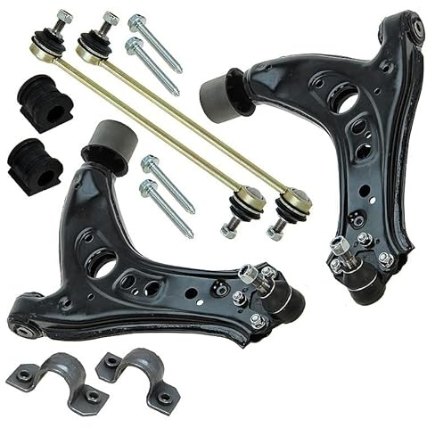 ATEC Germany 2x braccio di controllo assale anteriore inferiore destro e sinistro con boccola e giunto sferico, anteriore, 1x kit di riparazione cuscinetto stabilizzatore interno completo,
