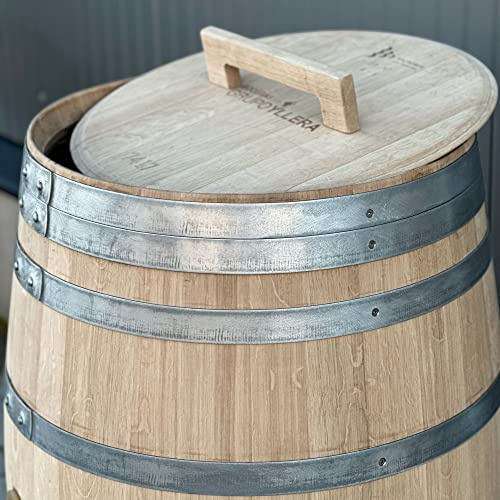 Fass-Schmiede Regentonne Regenfass Weinfass Holzfass Tonne (225 Liter ohne Hahn, natur)