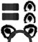 Geekria NOVA Headphone Beam Strap+Cat Ears Attachment Compatible with Bose, Sony, Skullcandy, Beats, Marshall Headphones, Easy DIY Installation, Comfortable & Stylish (Black/Black+White)