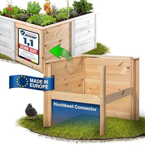 RELLINGER® Bancal de madera [protección óptima contra las plagas] – Incluye pintura resistente a la intemperie – bancal elevado para jardín de madera certificada FSC® – bancal elevado (color natural)