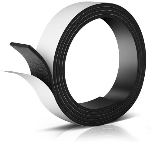 Romon Bande Magnétique Adhésive, 2mm x 1.8cm avec Colle Ruban Magnétique Moustiquaire Aimant Autocollant Rouleau de Ruban Magnétique pour Organiser, Présenter, Projets d'artisanat et Bricolage - 1M